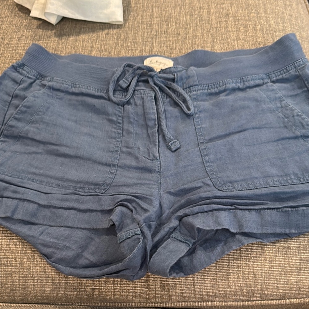 Lou & Grey Blue Athletic Shorts with Drawstring Waist